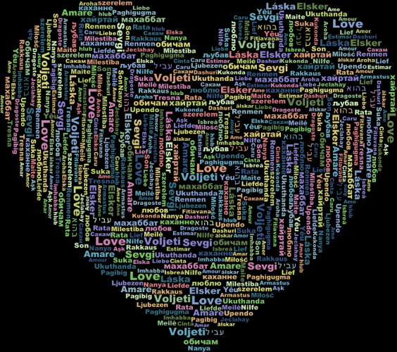 Love Heart in Many Languages